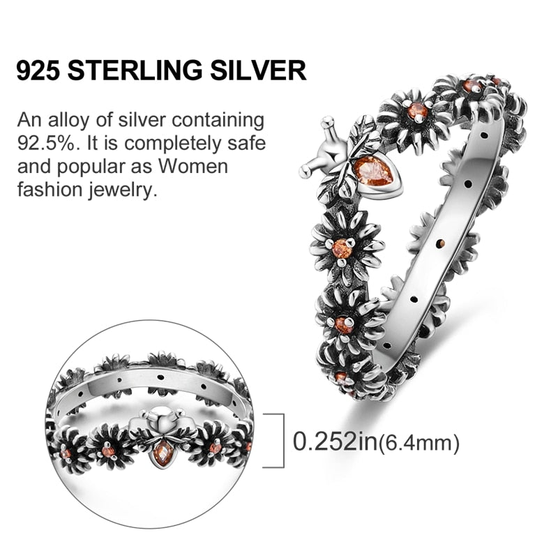 Star Moon 925 Sterling Silver Ring