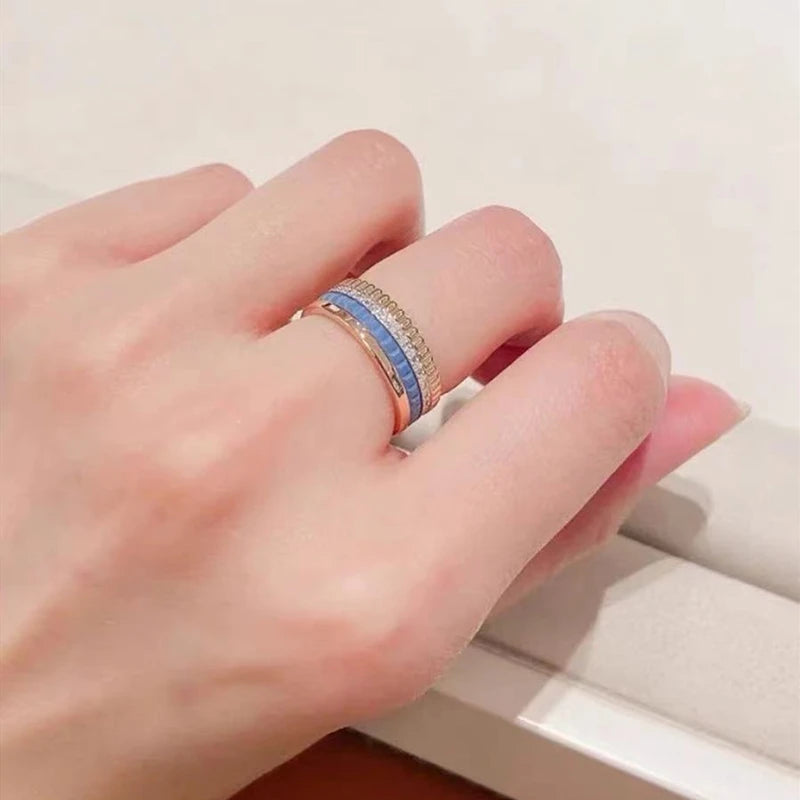 925 Sterling Silver Ring classic luxury ring fashion rotatable personalized couple ring anniversary gift