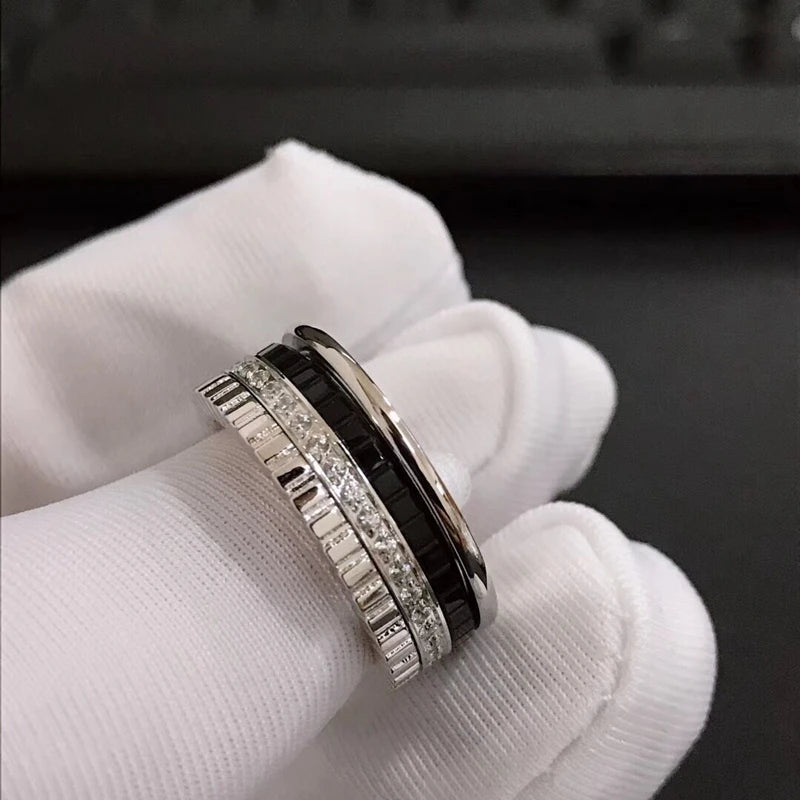 925 Sterling Silver Ring classic luxury ring fashion rotatable personalized couple ring anniversary gift