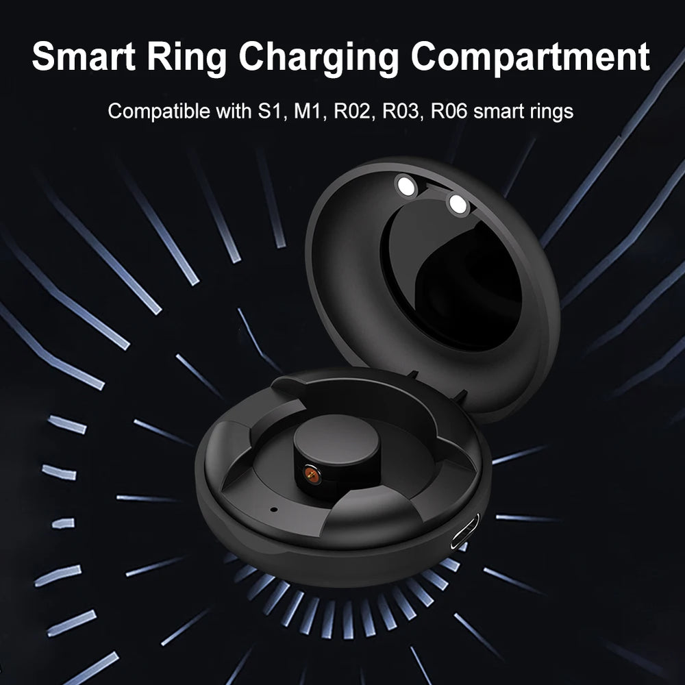 Smart Ring Charging Case 200mAh Type-C Port Replacement Charger Case with Charging Cable for S1 M1 R02 R03 R06 Smart Ring