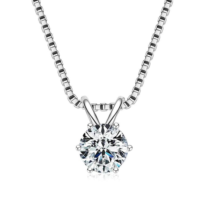 0.5ct-5ct Moissanite Pendant Necklace With Certificate For Women Original Real 925 Silver Chain Solitaire Drop Necklaces