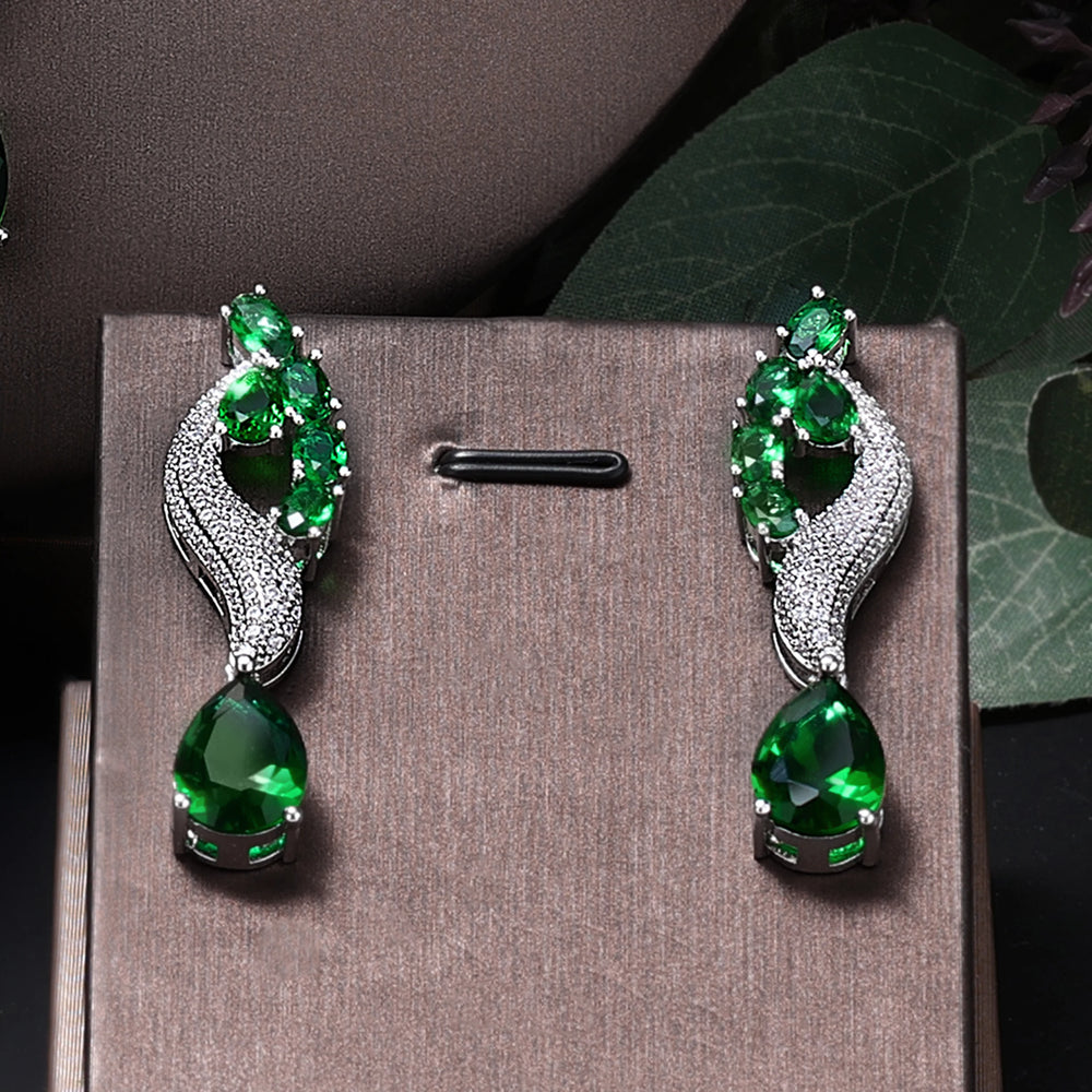 2025 Top 4 Wedding Bride Jewelry Set Water Drop Shape Jewelry Set for Women's Wedding Accessories Necklace and Earring Set