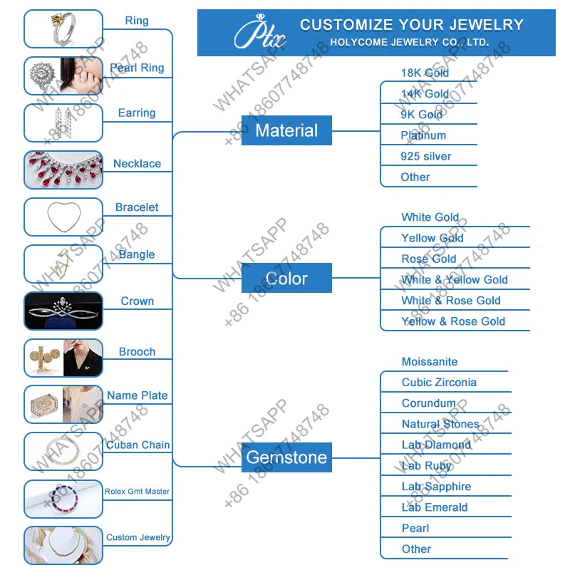 925 Stering Silver 6.5mm design Fine Jewelry for man accept customized DEF  VVS round cut moissanite ring Серьги кольцо браслет