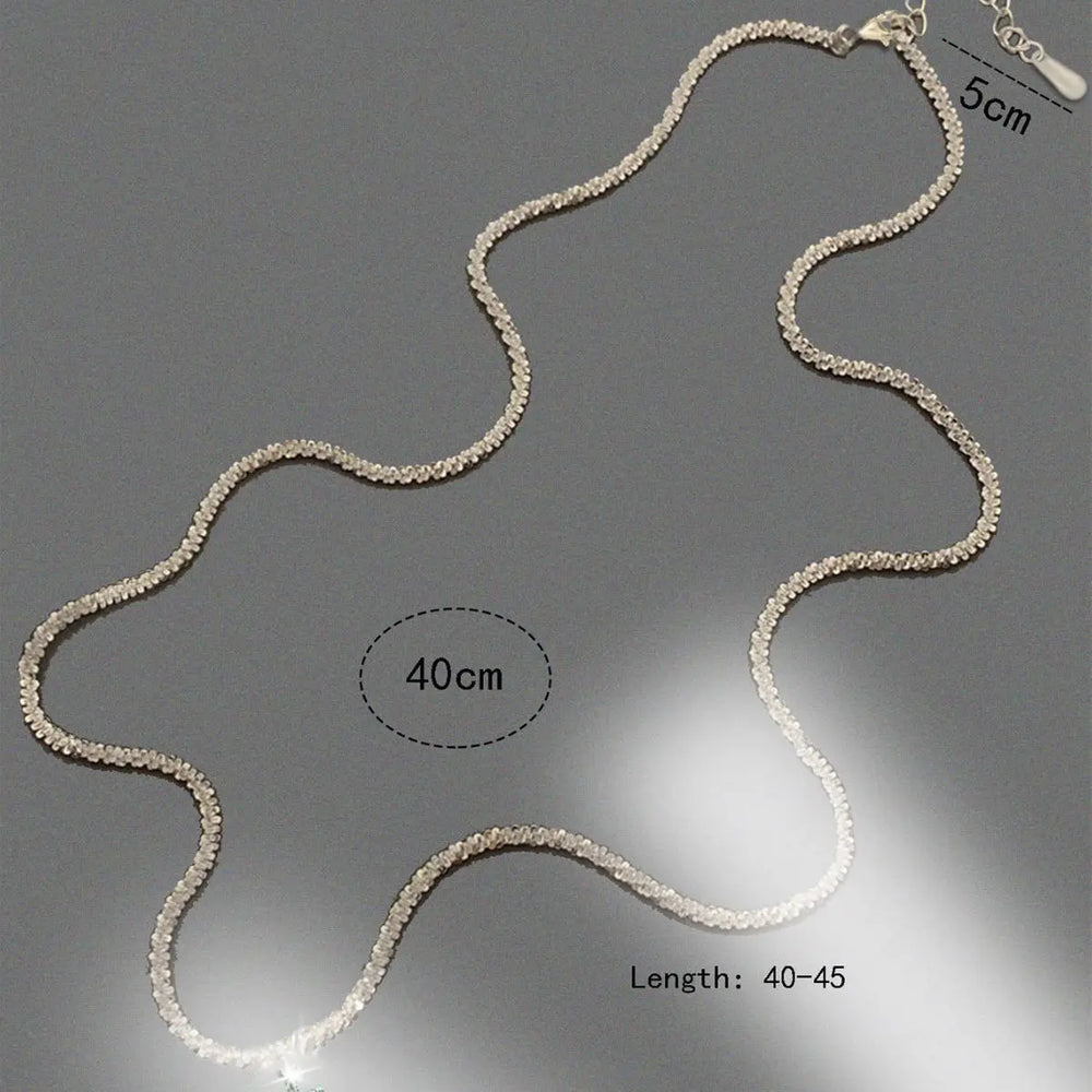 Popular 925 Sterling Silver Cross Zircon Necklace Personalized Geometric Pendant Choker Birthday Party Gift Women's Fine Jewelry