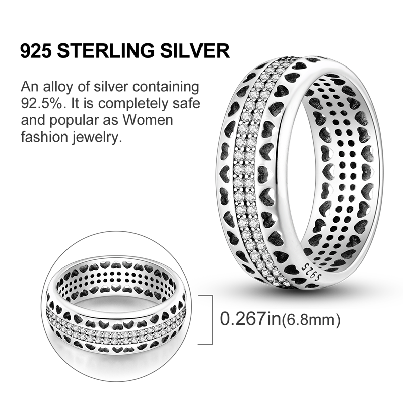 Star Moon 925 Sterling Silver Ring