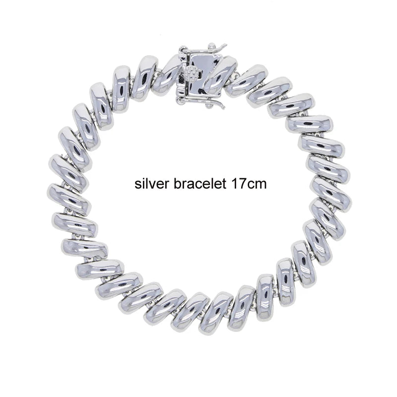 2025 New Fashion Snake Chain Bracelet Herringbone Gold Color Beaded Link Chain Pave Bling 5A CZ Iced Out Jewelry for Women