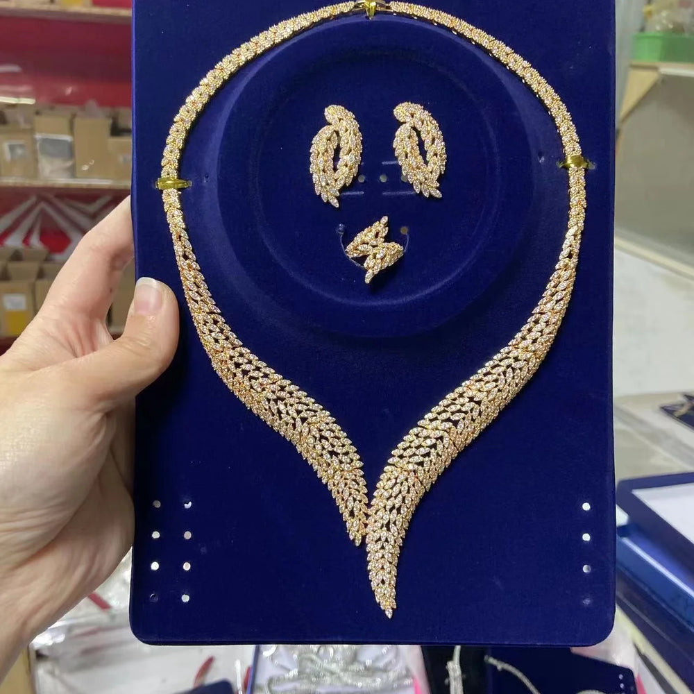 2025 Hot Selling Cubic Zirconia Bridal Wedding Jewelry Set Bridal 4-piece Set Women's Jewelry Set Jewelry Brand Reproduction