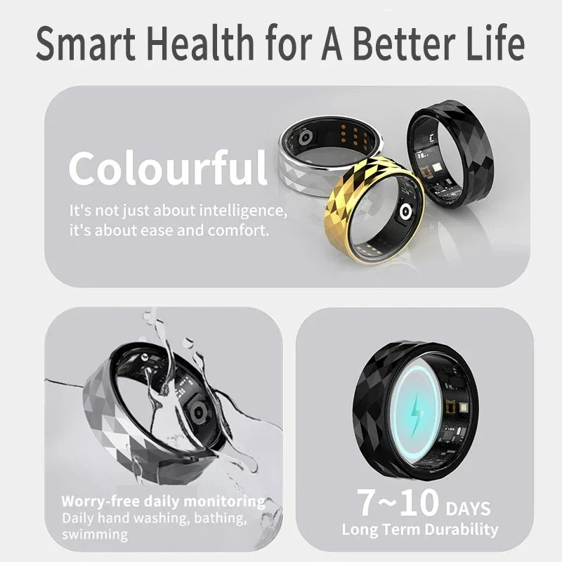 Smart Ring 2024 New Intelligent Body Temperature Multifunctional Sleep Health Monitor Waterproof Tracker For Android IOS