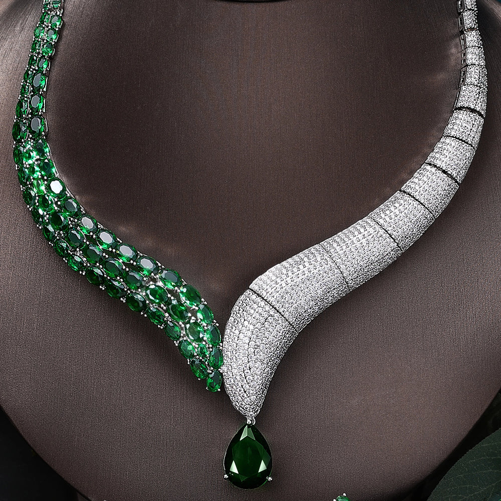 2025 Top 4 Wedding Bride Jewelry Set Water Drop Shape Jewelry Set for Women's Wedding Accessories Necklace and Earring Set