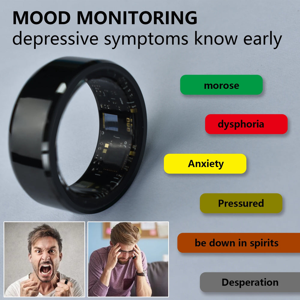 The Smart Health Ring is a multifunctional device that monitors and tracks heart rate, blood oxygen levels, and sleep patterns. It is also waterproof, making it suitable for everyday use.