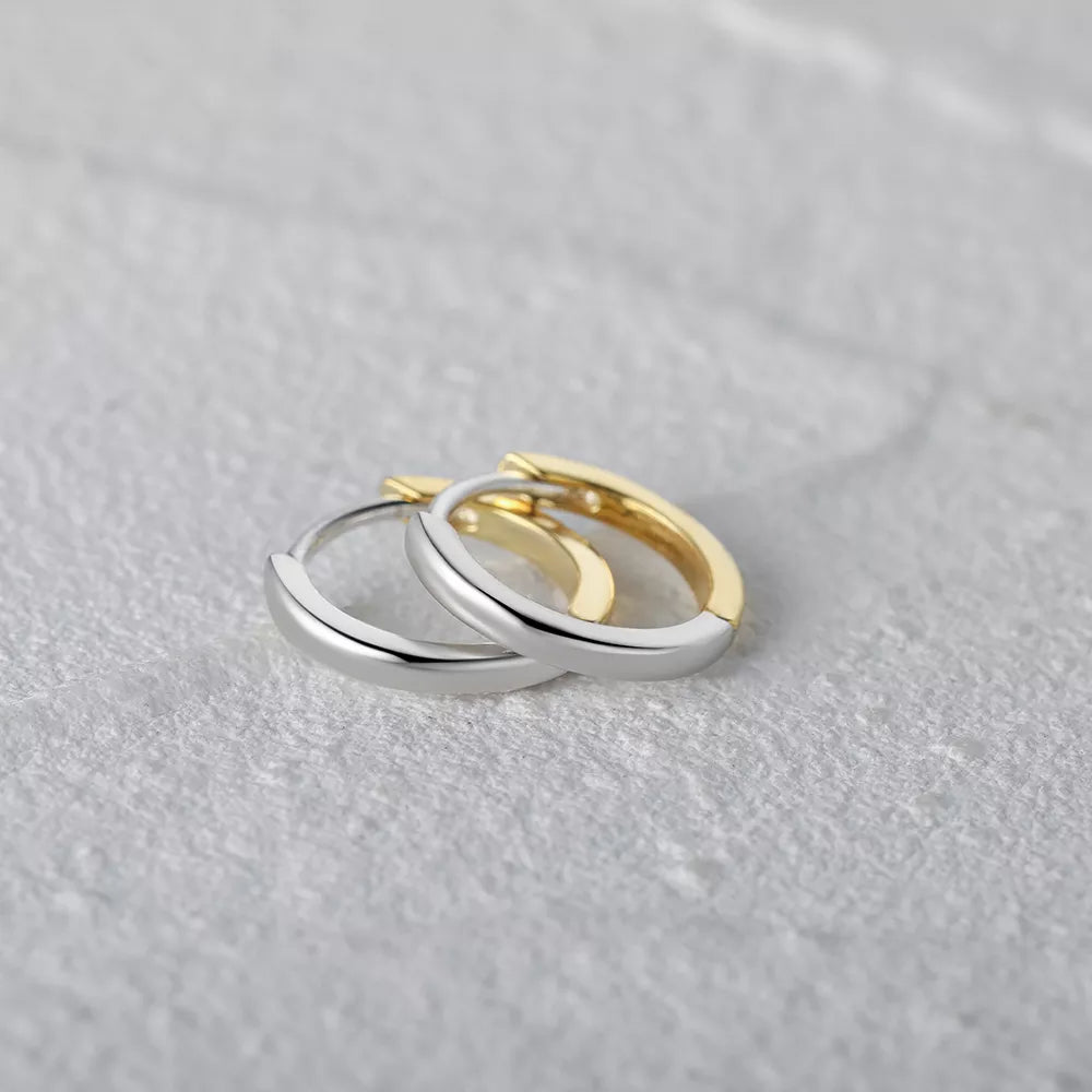 Classic Piercing Hoop Earrings for Women 925 Sterling Silver Zircon Round Huggie Earring Engagement Jewelry Pendient