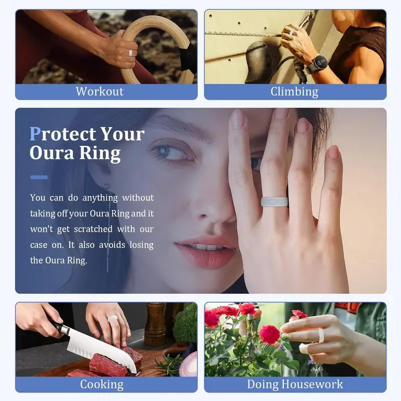 Smart Ring Protector Smart Ring Elastic Protective Sleeve Ultra-Thin Smart Ring Case For School Business Trip Outdoor Sports