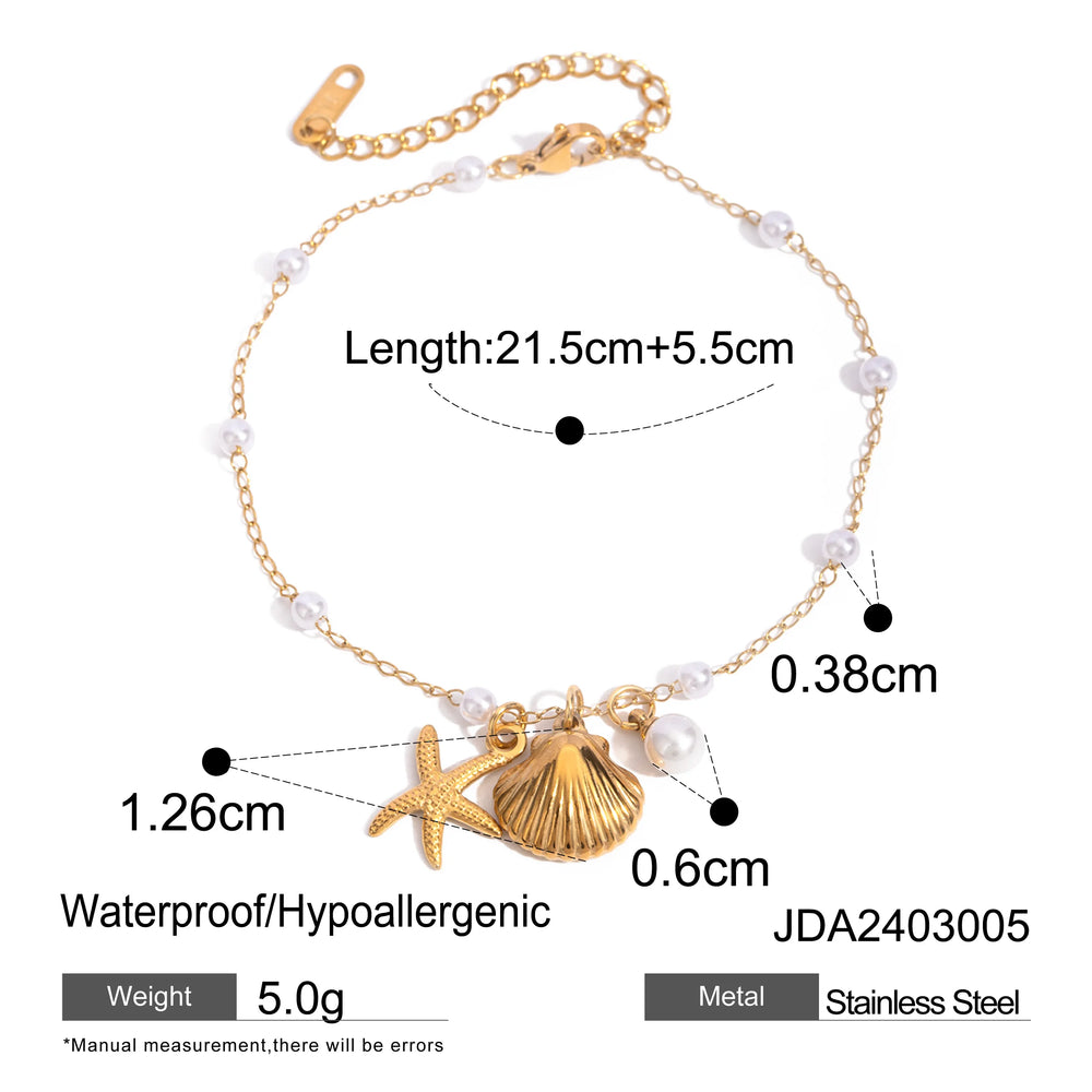 18k Gold Plated Creative Stainless Steel Ocean Summer Beach Shell Collection Personalized Attractive Women Jewelry Accessory