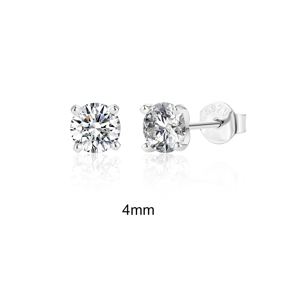 0.5-1.2 Carat D Color Moissanite Ear Stud Earrings For Women 925 Sterling Silver Sparkling Piercing Earring Fine Jewelry