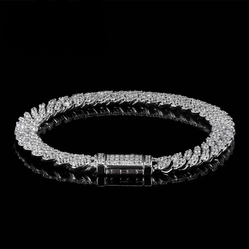 D VVS1 Moissanite Cuban Bracelet Original s925 Sterling Silver Plated 18k White Gold with GRA Bracelets for Women Man
