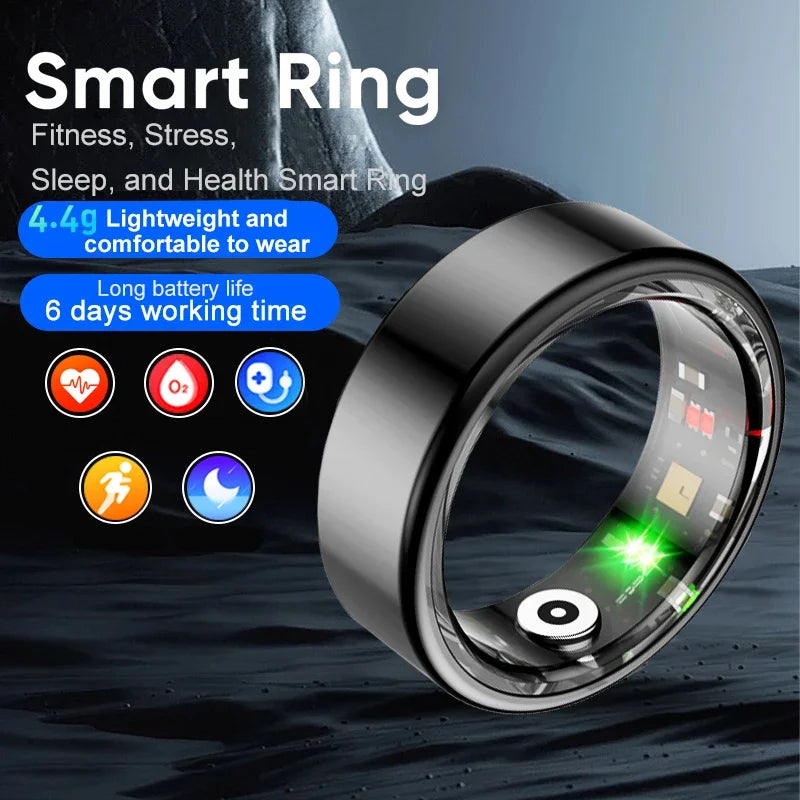 2024 NEW R02 Smart Ring Multifunctional Step Health Tracker Heart Rate Blood Oxygen Monitor Waterproof Men Women Sleep Fitness