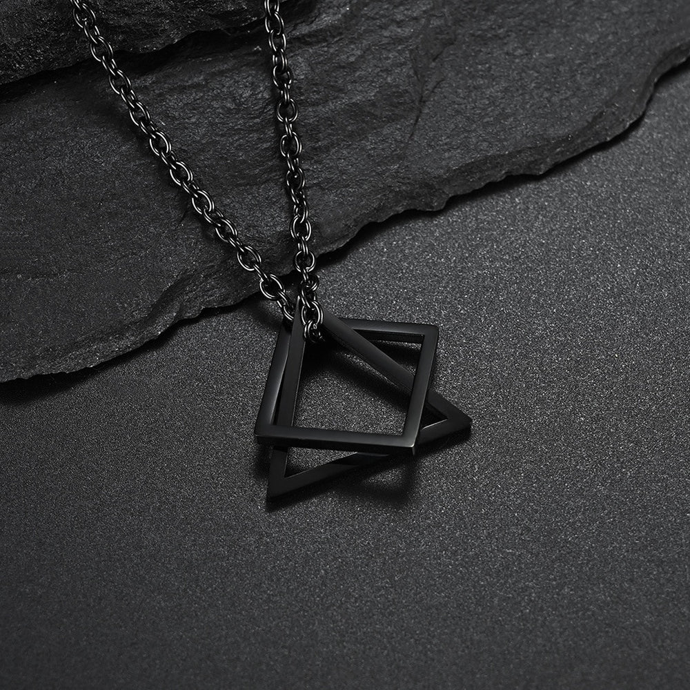 Geometry Square Triangle Pendant Necklace