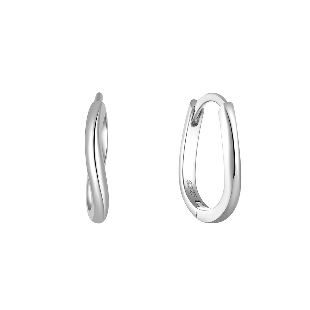 Classic Piercing Hoop Earrings for Women 925 Sterling Silver Zircon Round Huggie Earring Engagement Jewelry Pendient