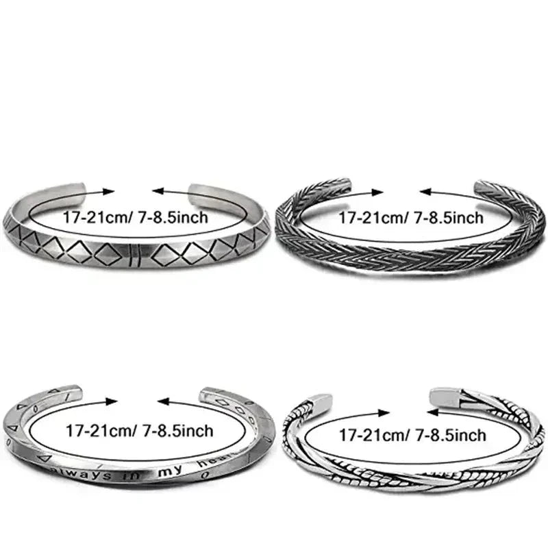 2024 New Simple Twisted Stainless Steel Open Bangles for Men Women Delicate Silver Color Cuff Bracelet Fashion Party Jewelry