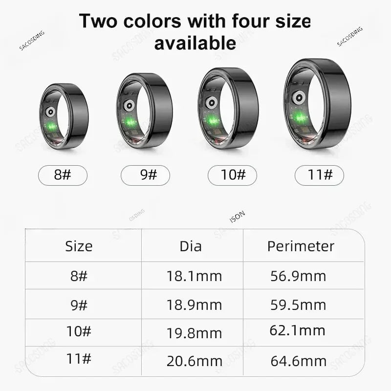 2024 Men R02 Smart Ring Multifunctional Step Health Tracker Heart Rate Blood Oxygen Monitor Waterproof Men Women Sleep Fitness