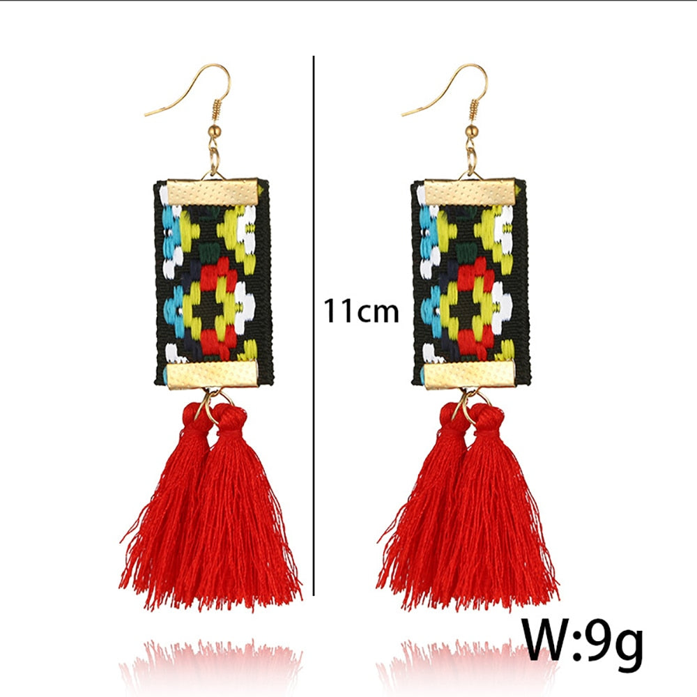 These fashionable Ethnic Square Earrings feature a chic zinc alloy design perfect for any stylish look! Ideal for the modern woman, these drop earrings make a bold statement in any ensemble.