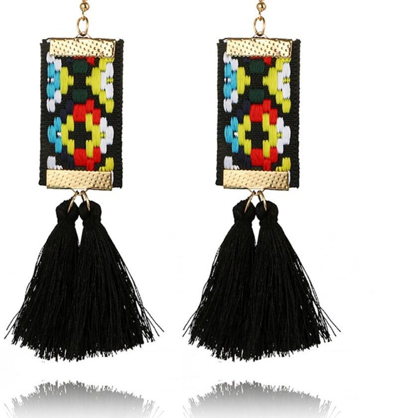 These fashionable Ethnic Square Earrings feature a chic zinc alloy design perfect for any stylish look! Ideal for the modern woman, these drop earrings make a bold statement in any ensemble.