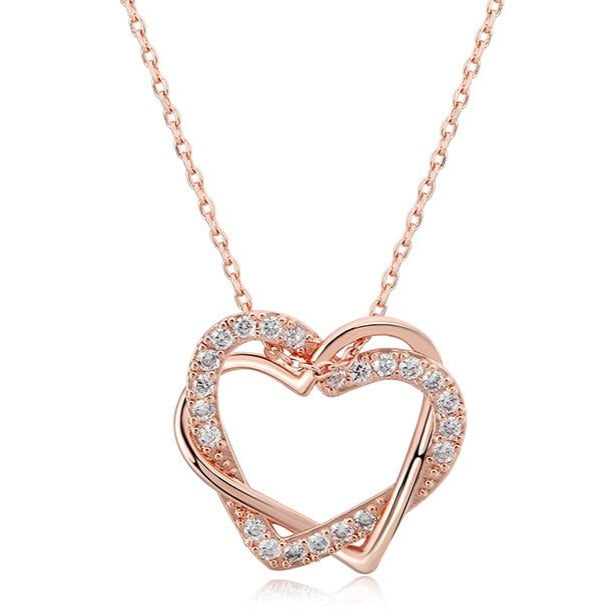 Heart to Heart Rose Gold Pendant Necklace