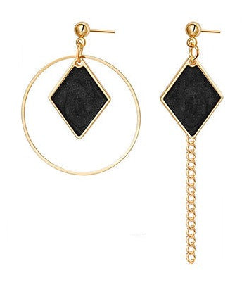 Black Cute Acrylic Geometric Drop Earrings