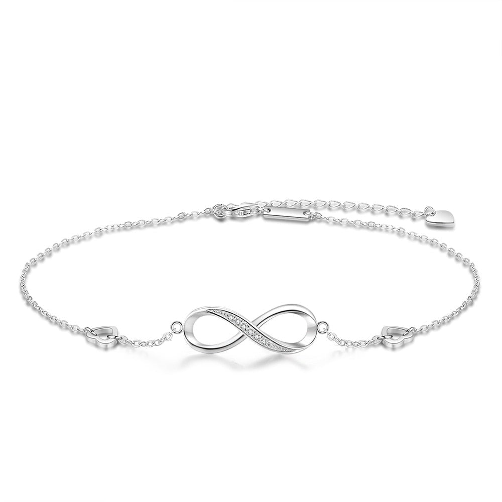 Women Silver Color Infinity Anklets
