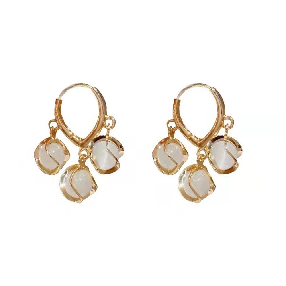 Rhinestone Pearl Stud Earrings