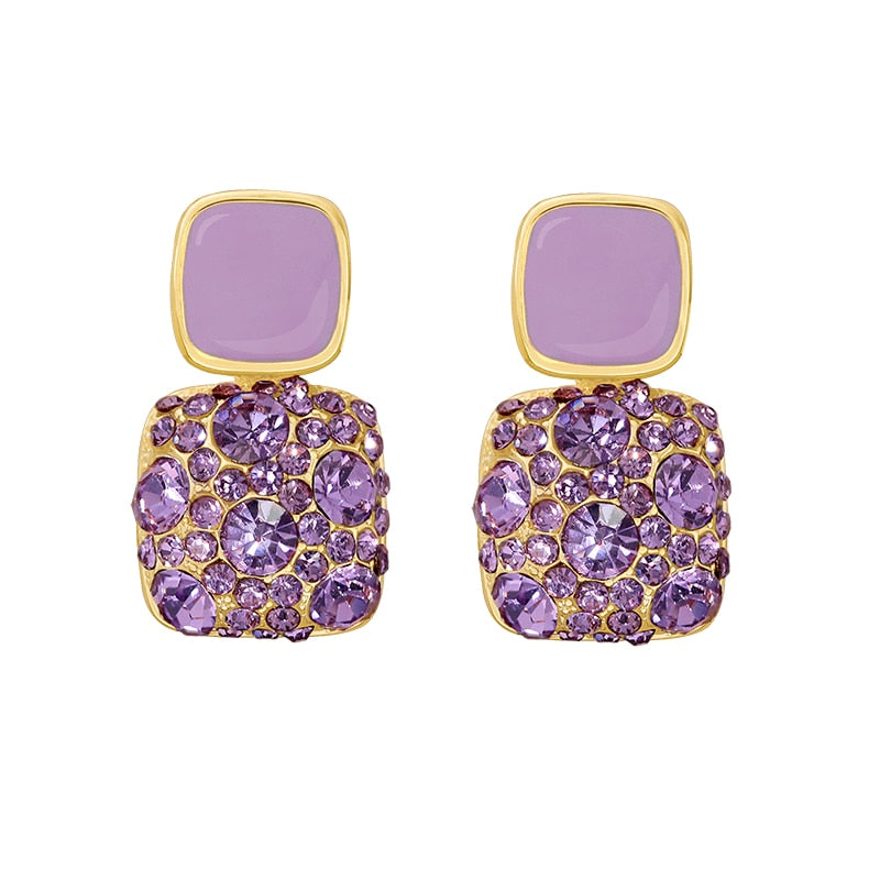 Retro High-quality Purple Earrings